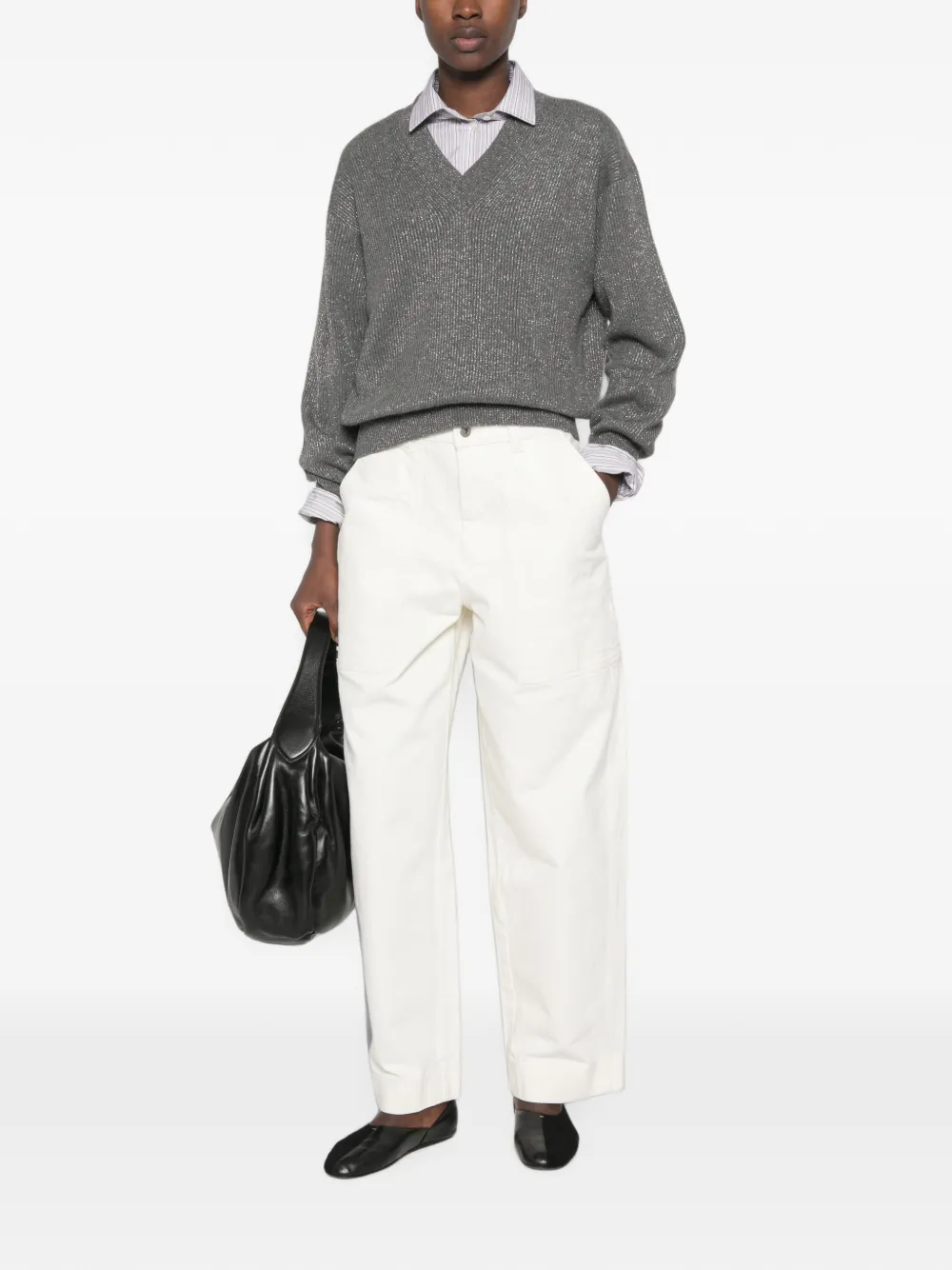 Brunello Cucinelli V-neck Sweater | グレー | FARFETCH JP