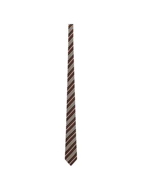 Saint Laurent corbata de seda con motivo de rayas