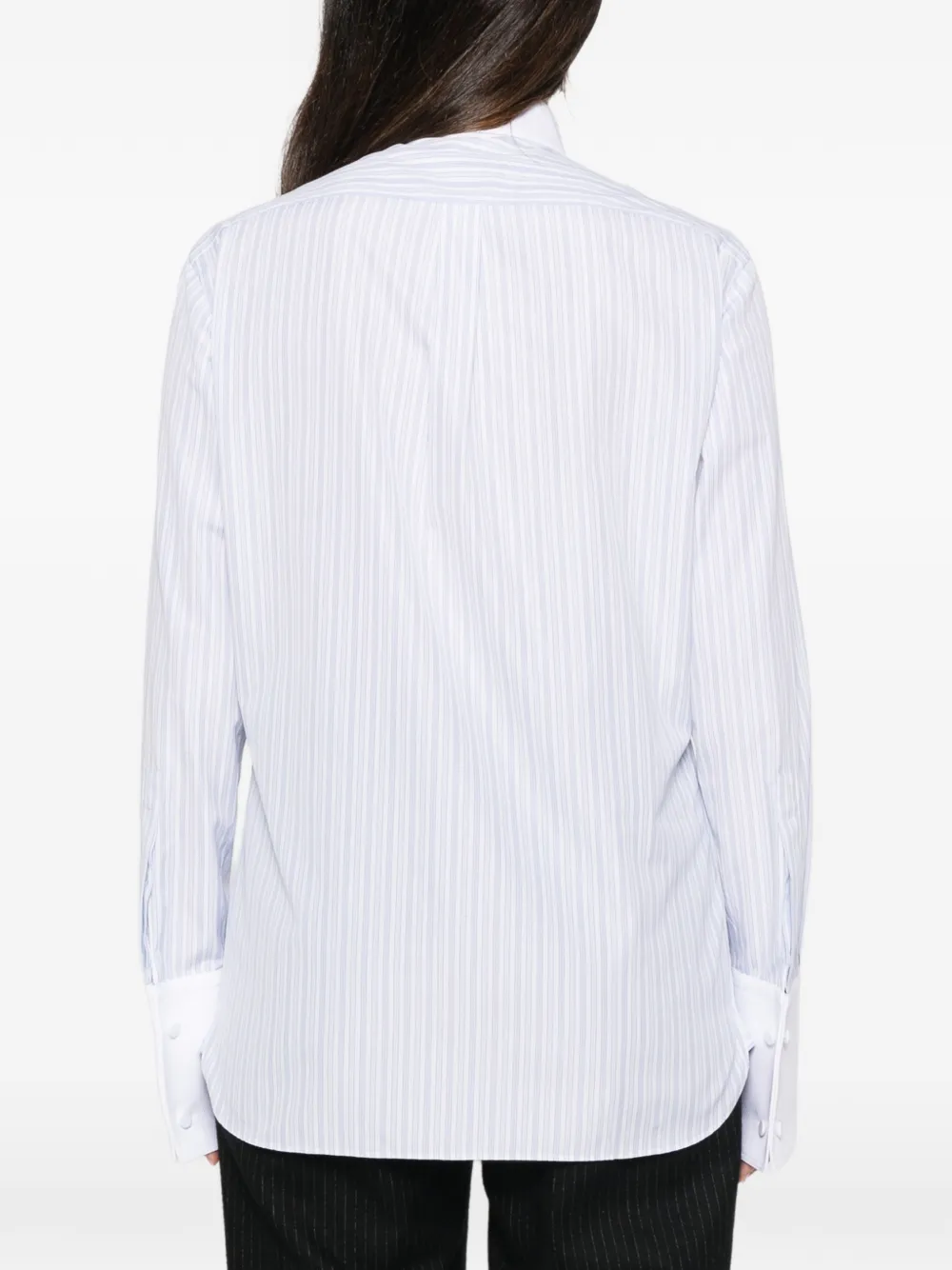 TOM FORD Blouse met verticale streep en slabbetje Wit