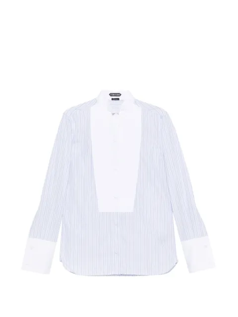 TOM FORD vertical-stripe bib-front shirt
