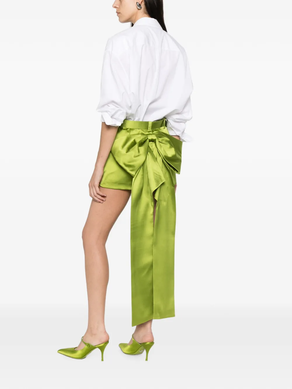 Self-Portrait Mini-rok met strikdetail en ceintuur Groen