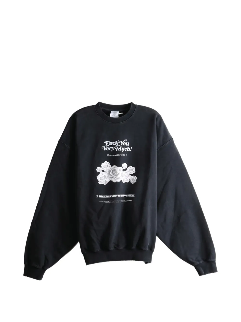 VETEMENTS FU Very Much floral-print graphic-print sweater - Nero