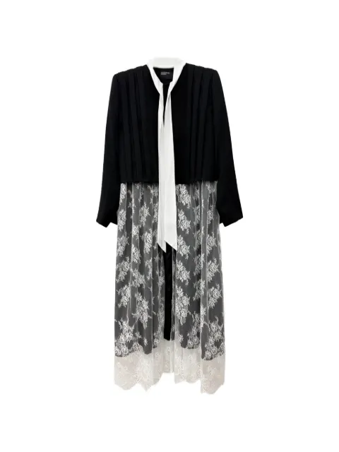 Enfants Riches Déprimés lace-panelled pleated coat