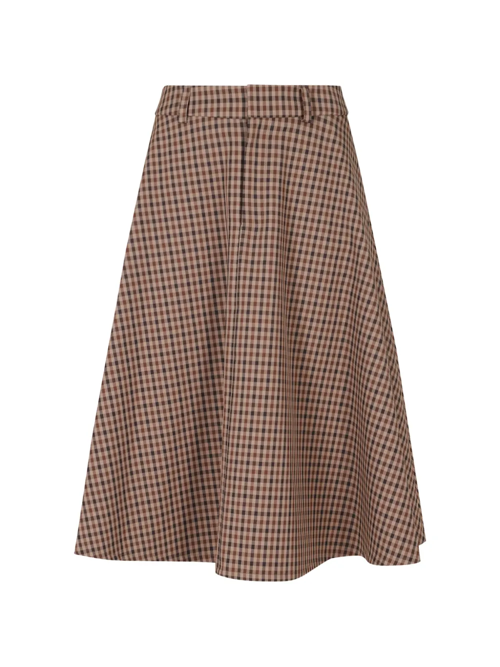 DONDUP check-pattern flared midi skirt - Marrone