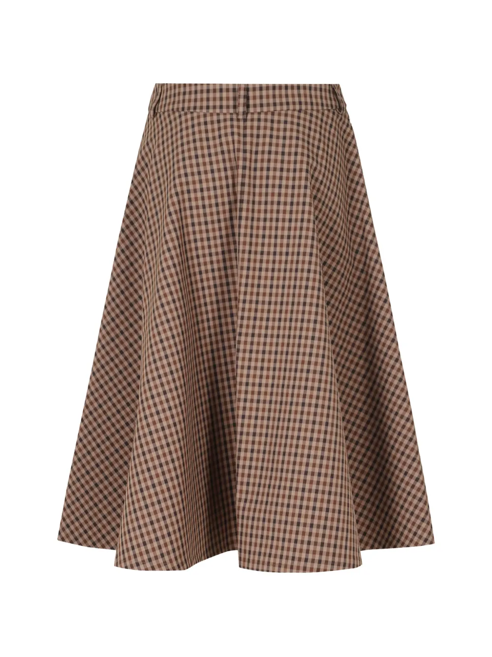 DONDUP Geruite flared midi-rok Bruin
