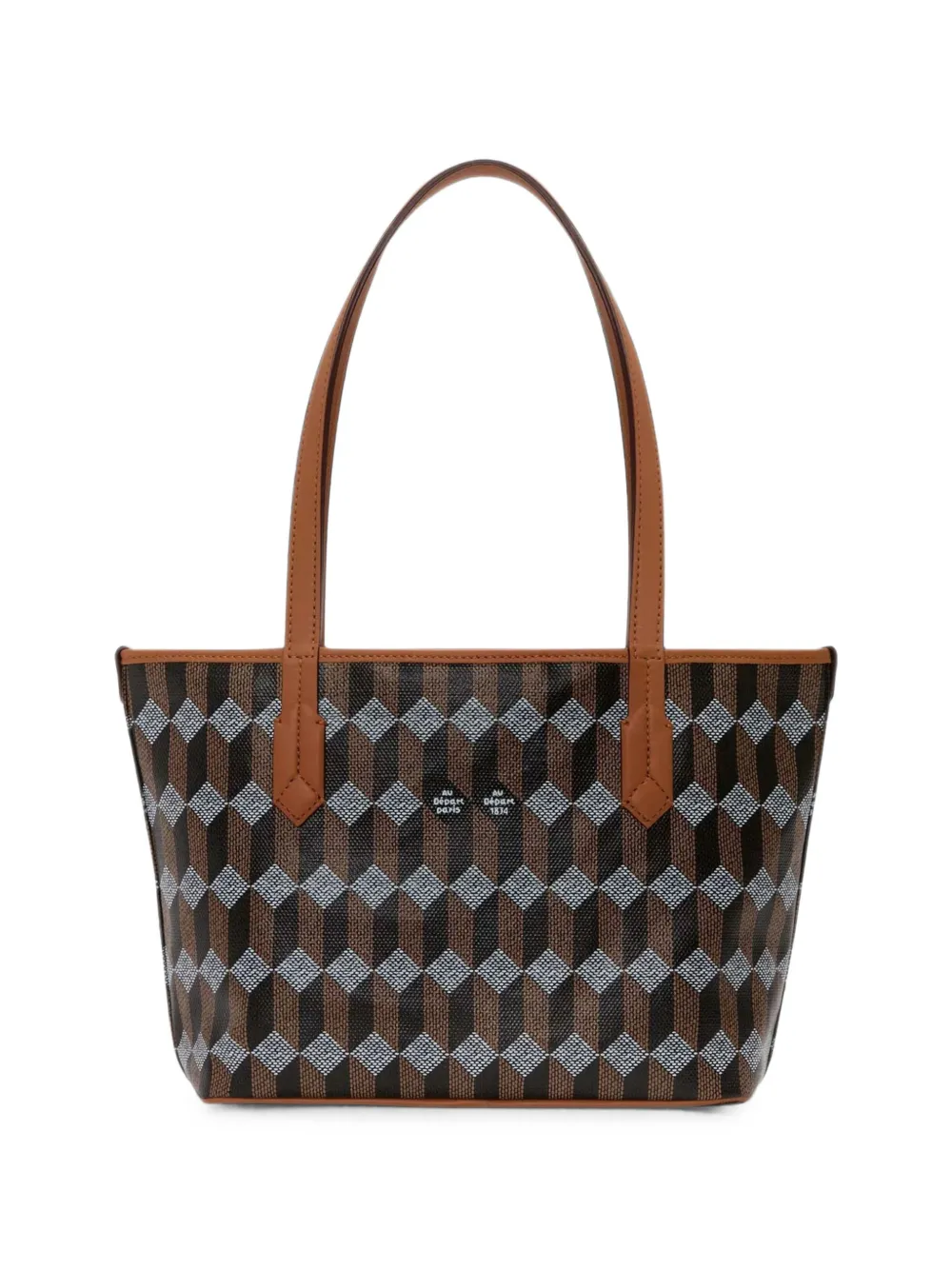 Au Départ mini geometric-pattern leather-trim tote bag · OS