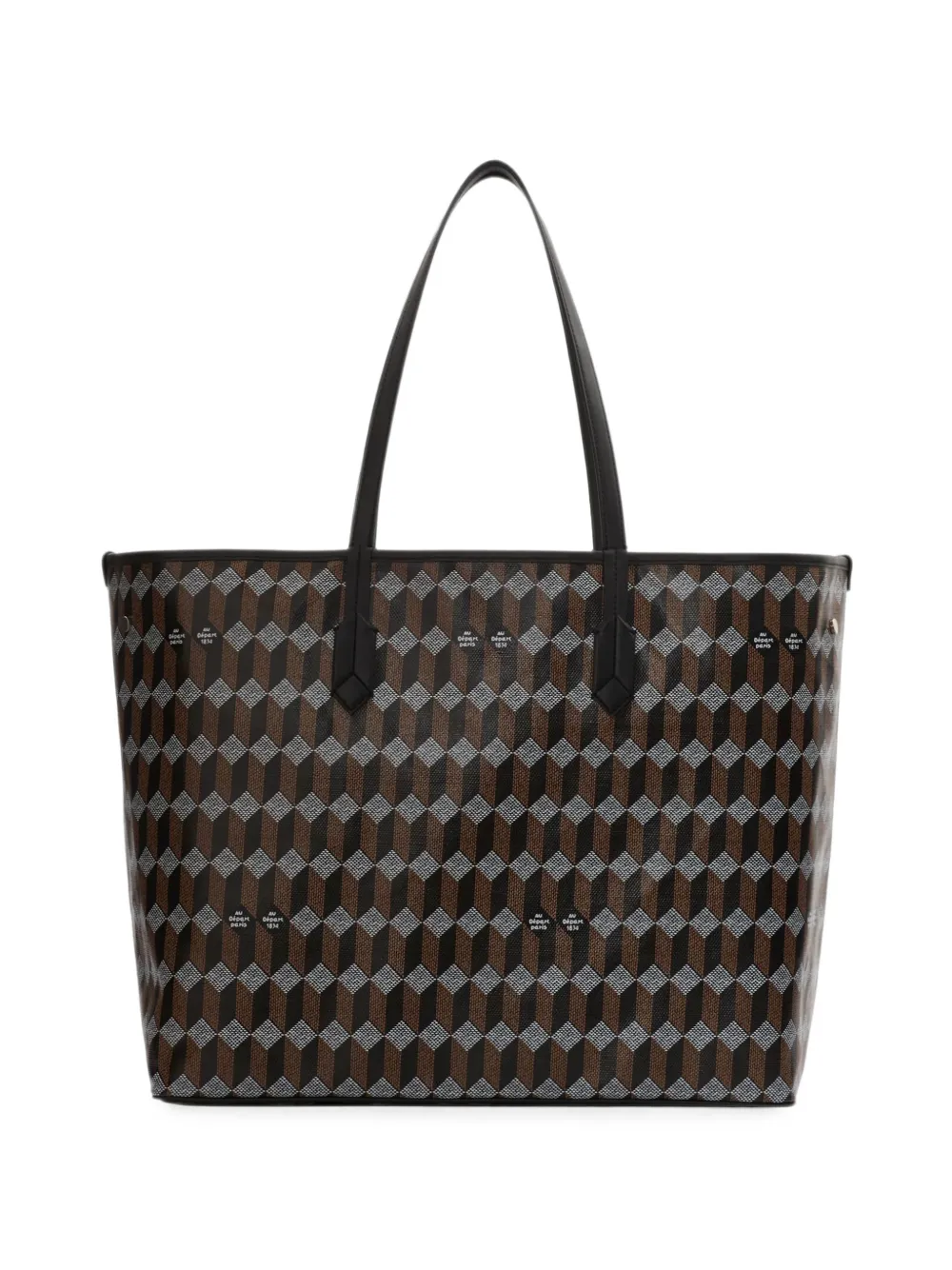 Au Départ geometric-print reversible tote bag