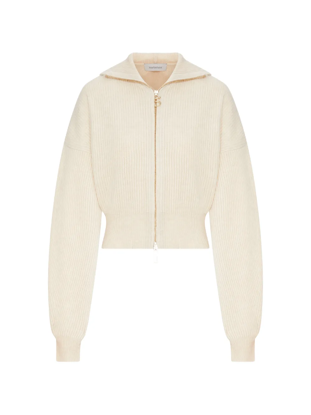 Sportmax ribbed-knit zip-up hoodie - Nude