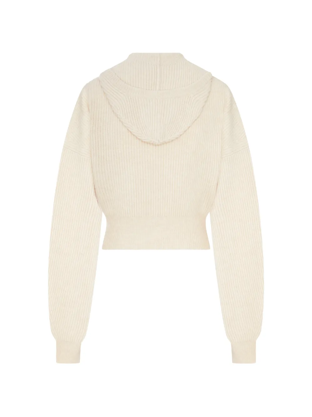 Sportmax ribbed-knit zip-up hoodie Beige