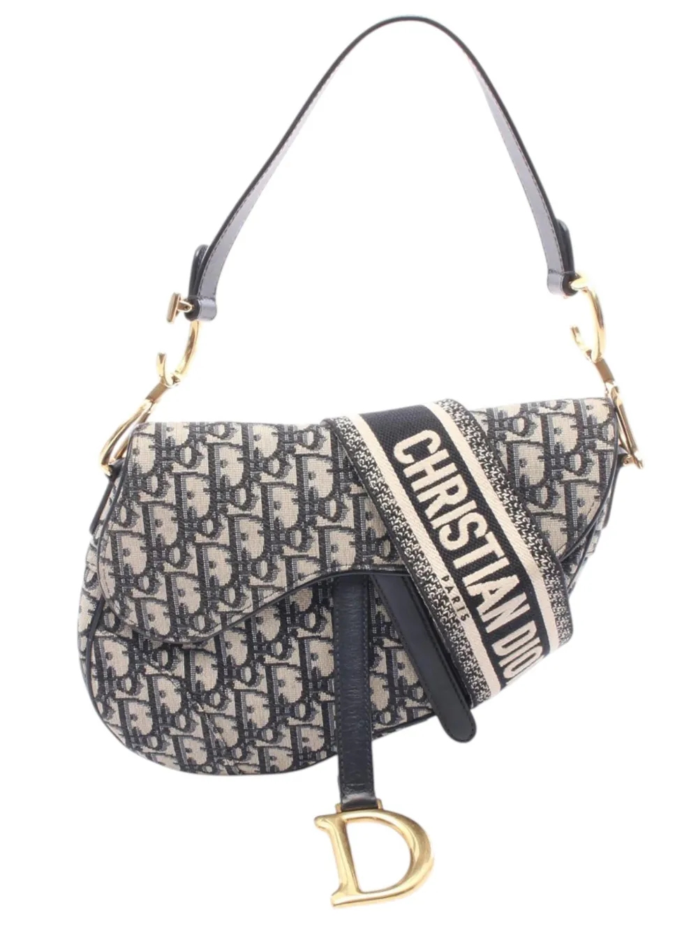 Christian Dior Pre-Owned 2000-2026 Oblique Canvas Saddle Bag shoulder bag - Blue