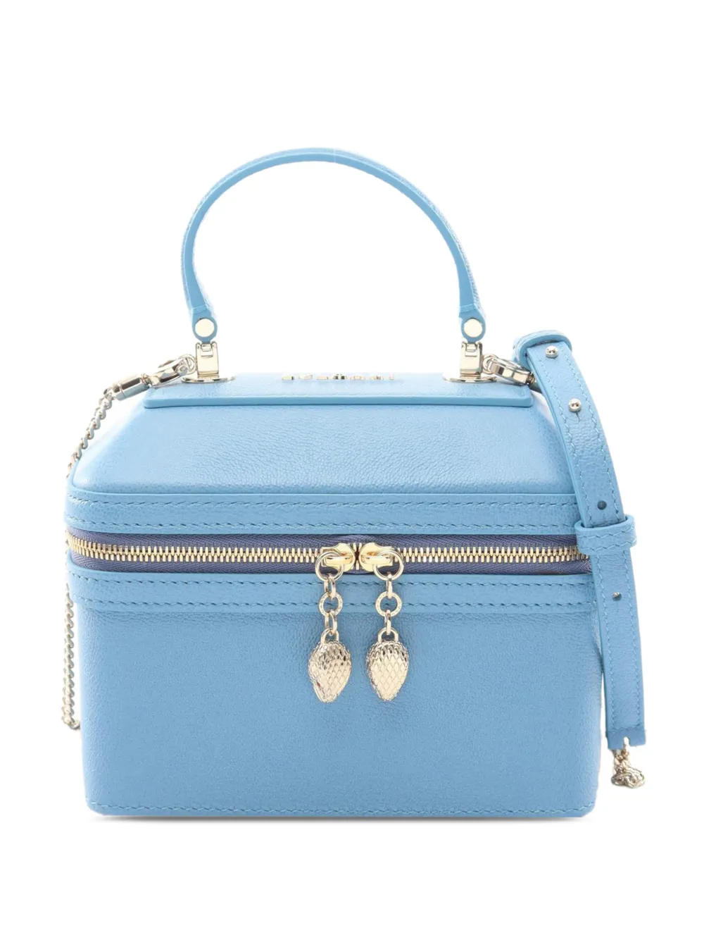 Bvlgari Pre-Owned 2023-2026 Serpenti Forever Vanity Satchel-Tasche aus gekörntem Kalbsleder - Blau