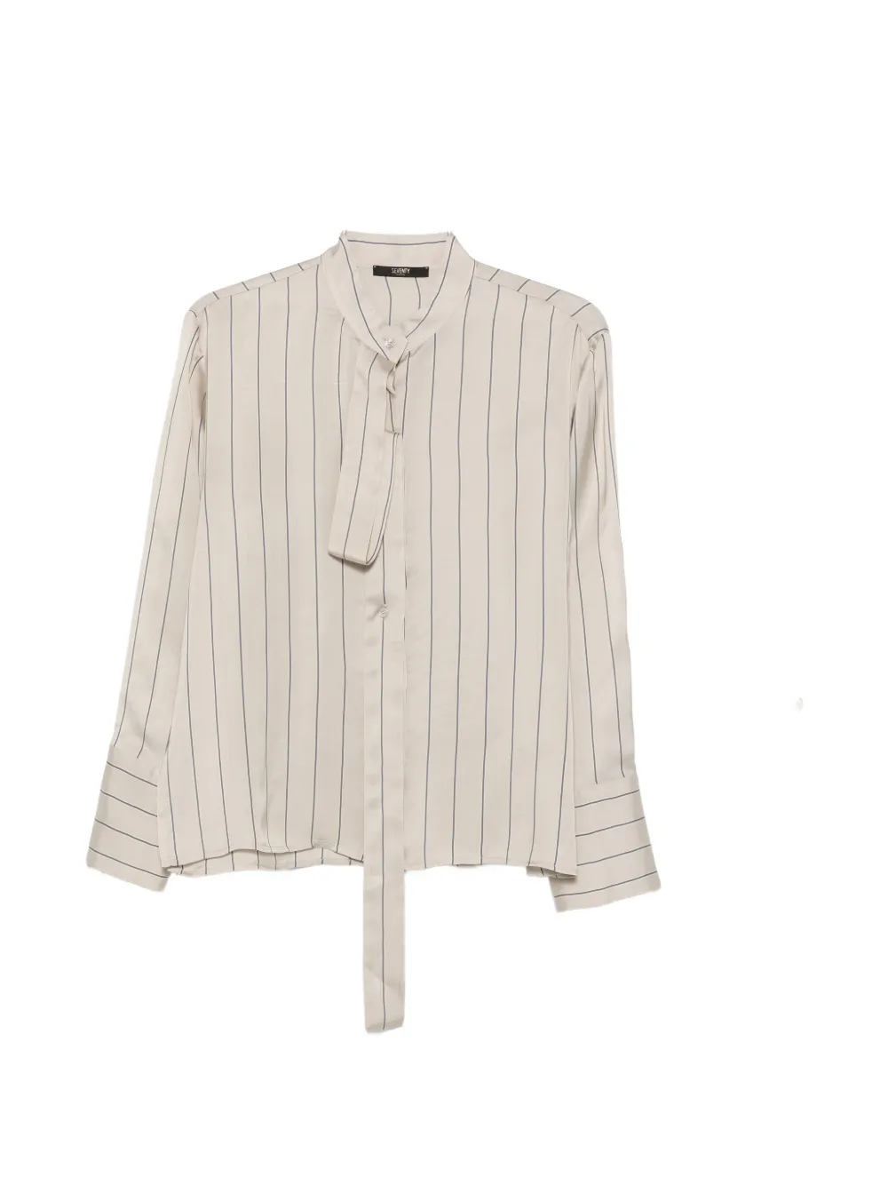 Seventy pinstripe-pattern pussy-bow blouse - Toni neutri