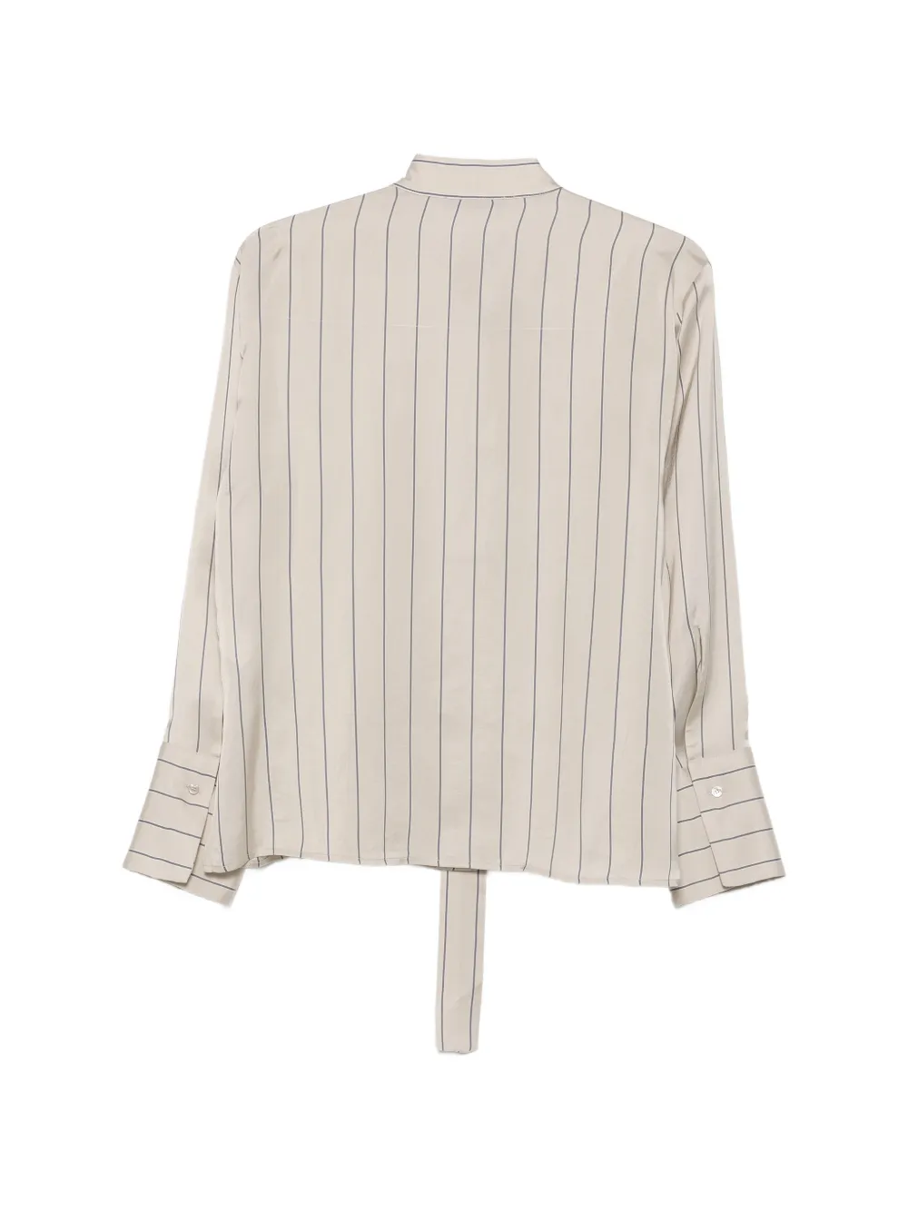 Seventy Blouse met krijtstreep en strik Beige