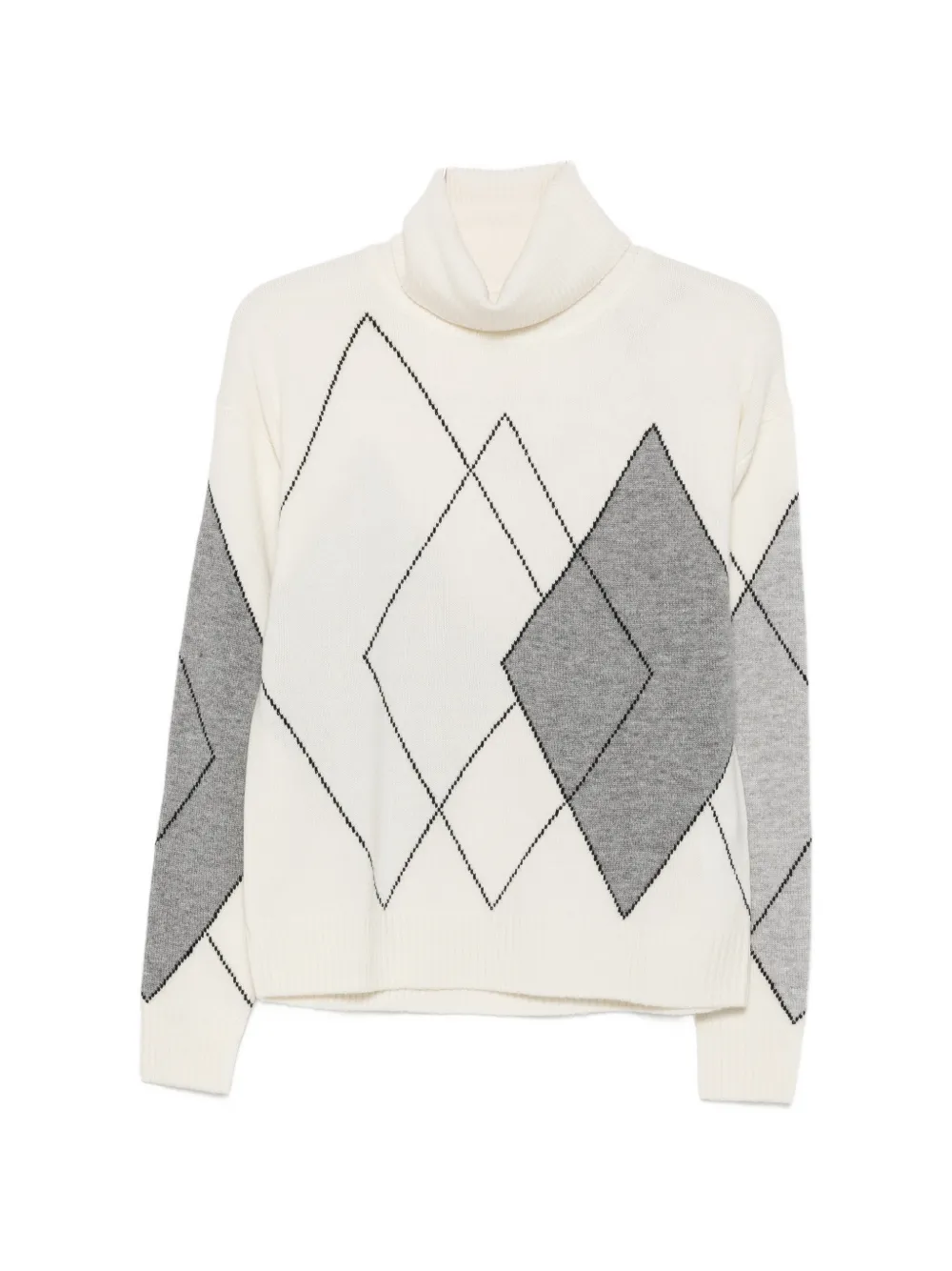 Seventy argyle-pattern roll-neck sweater - Weiß