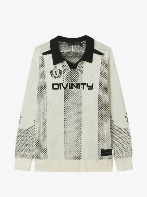 FIVE CM striped intarsia-knit sweater
