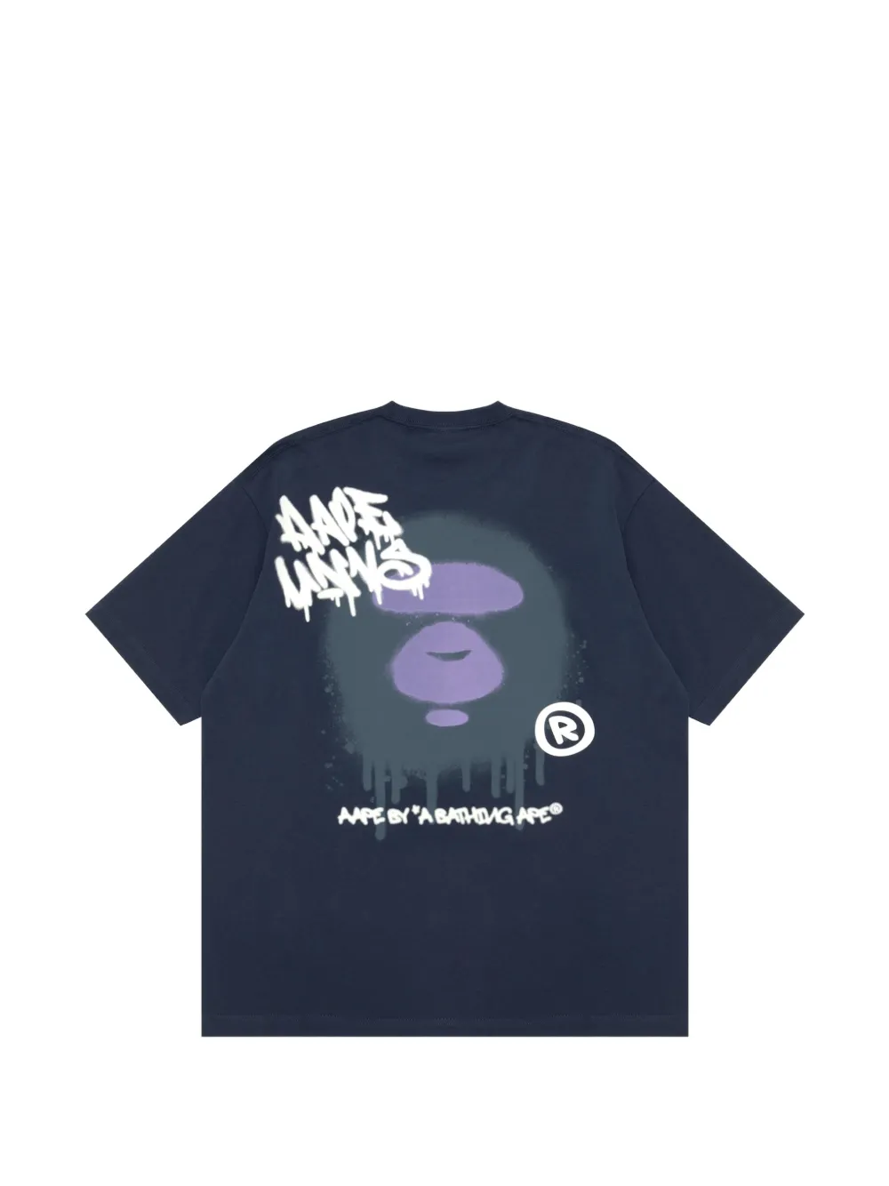 AAPE BY *A BATHING APE AAPEUNVS T-shirt met Moonface-print Blauw