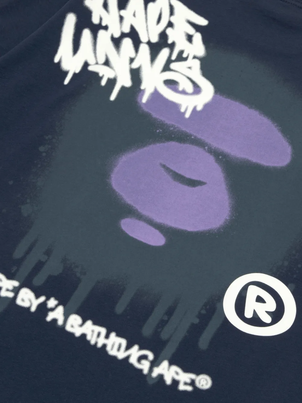 AAPE BY *A BATHING APE AAPEUNVS T-shirt met Moonface-print Blauw