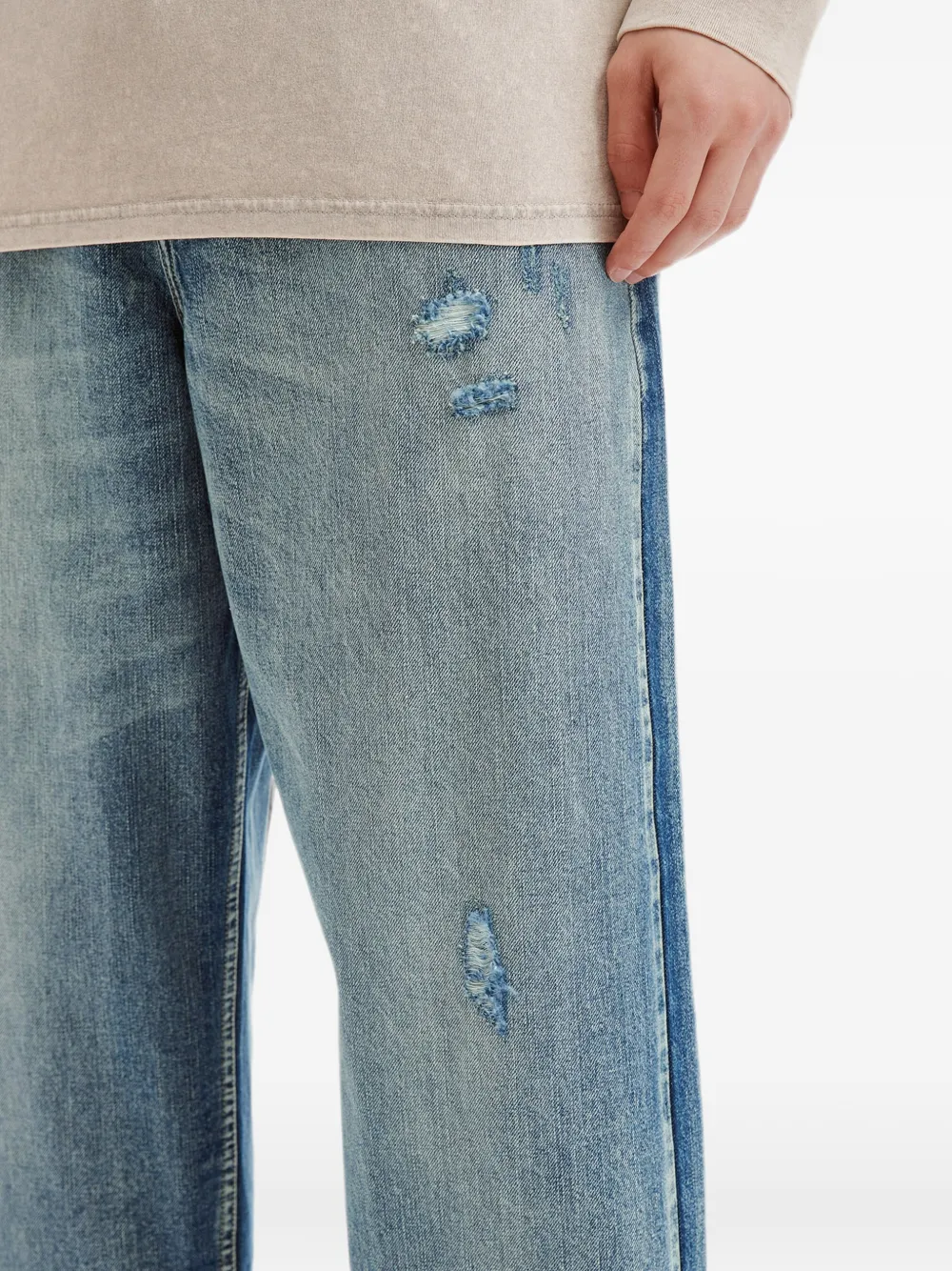 FIVE CM Gerafelde jeans Blauw