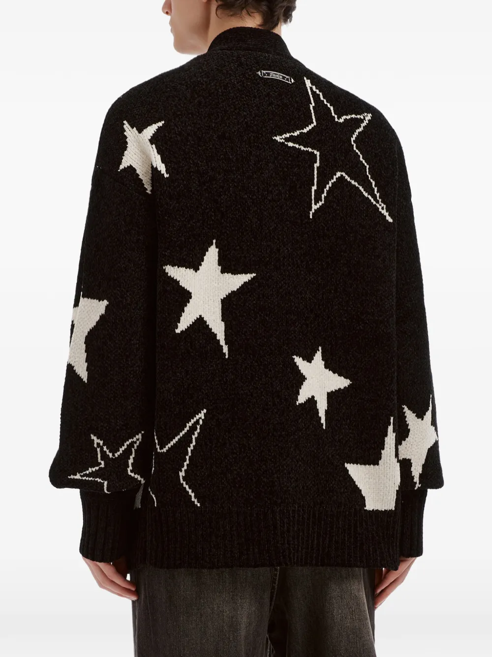 FIVE CM Vest met ster-intarsia en rits Zwart