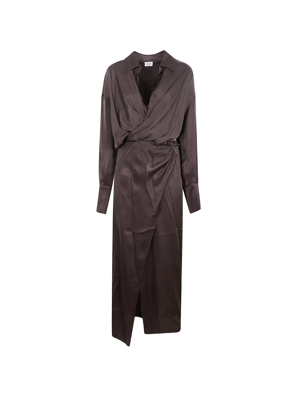 THE ANDAMANE draped wrap-style midi dress - Marrone