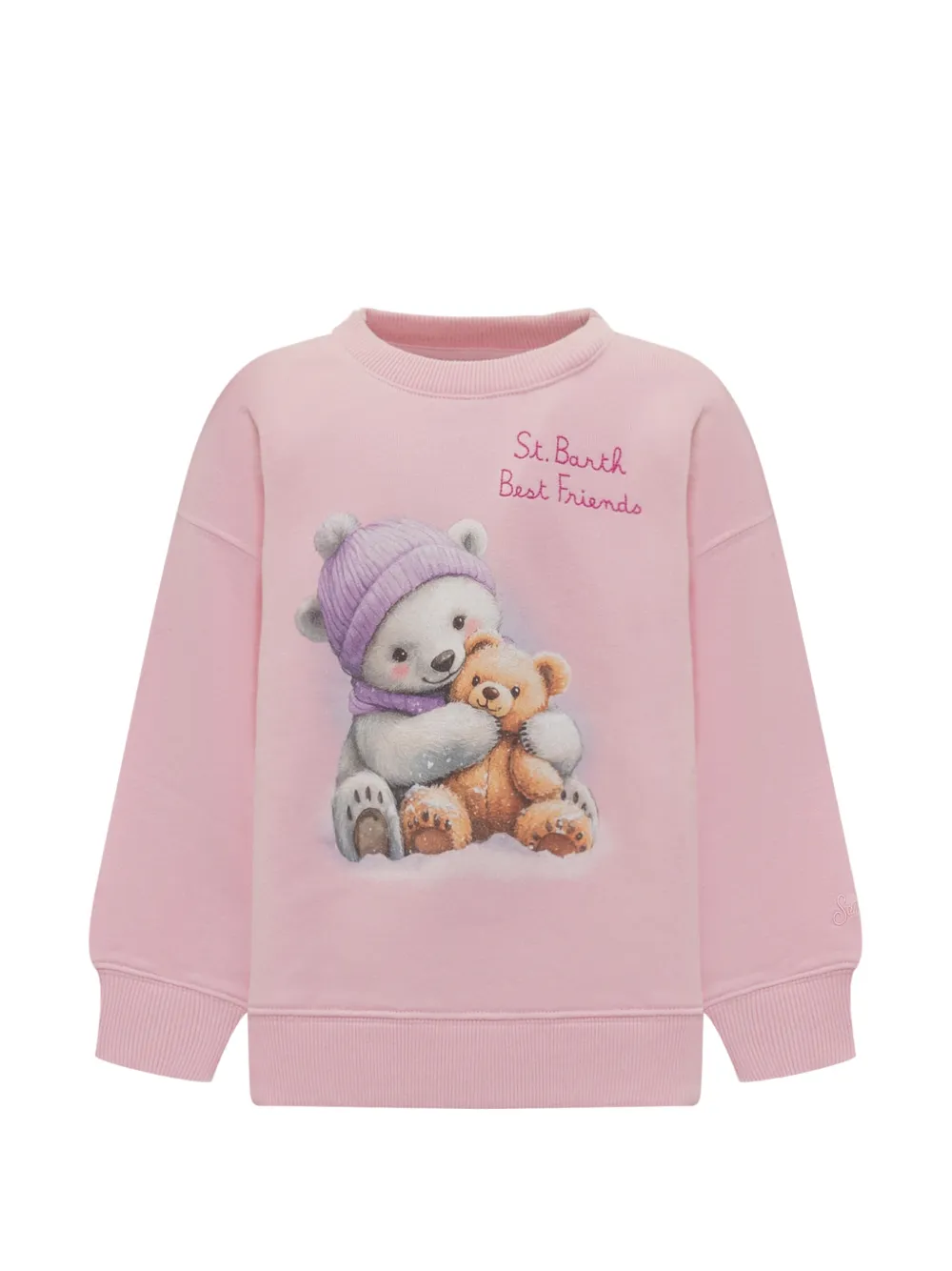 MC2 Saint Barth Kids Trui met beer-print Roze