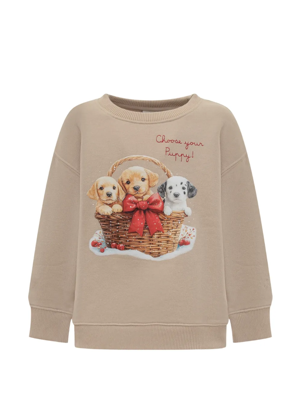 MC2 Saint Barth Kids Trui van katoenblend met puppyprint Beige