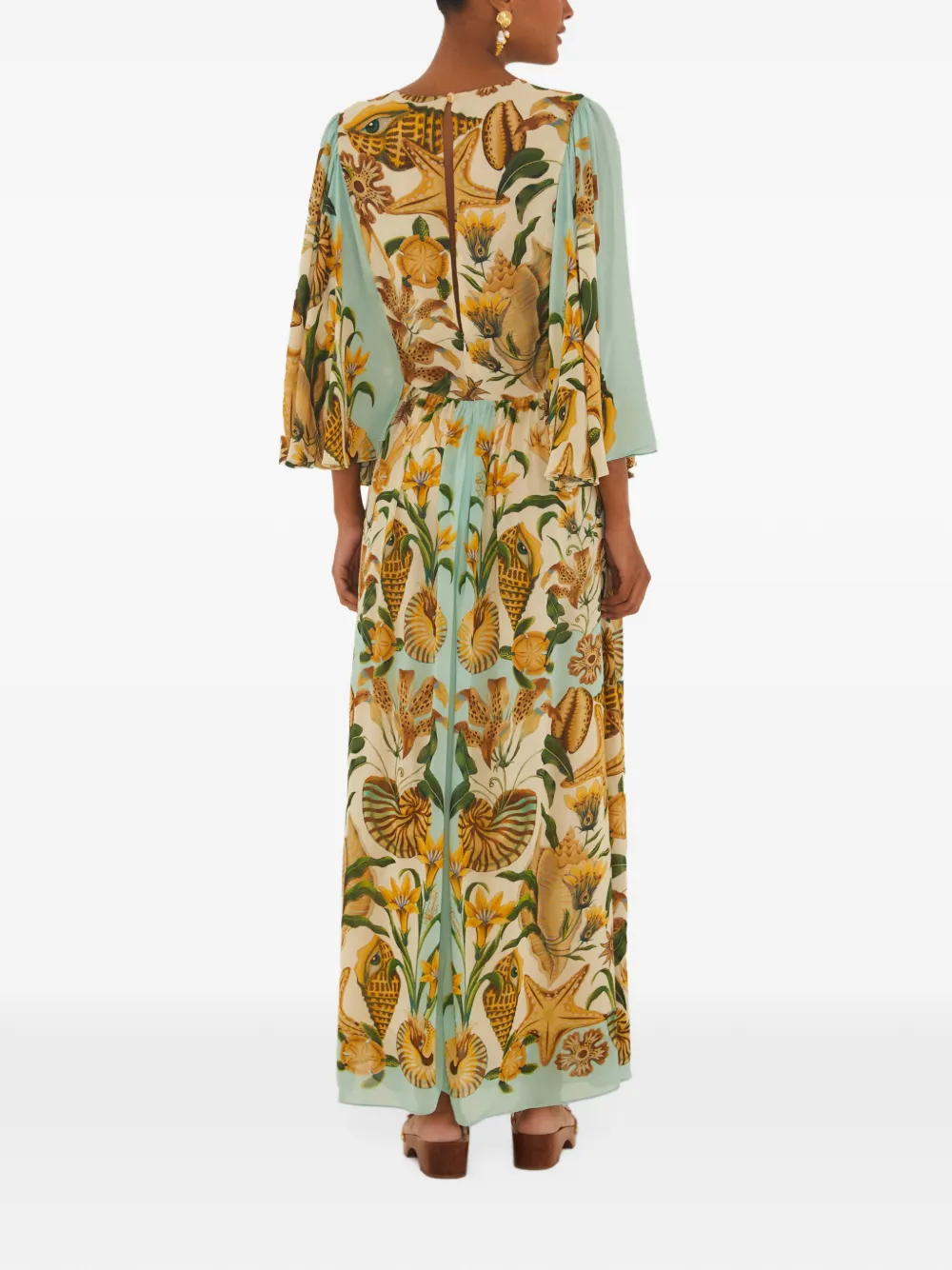 FARM Rio sand-marine-garden maxi dress Beige
