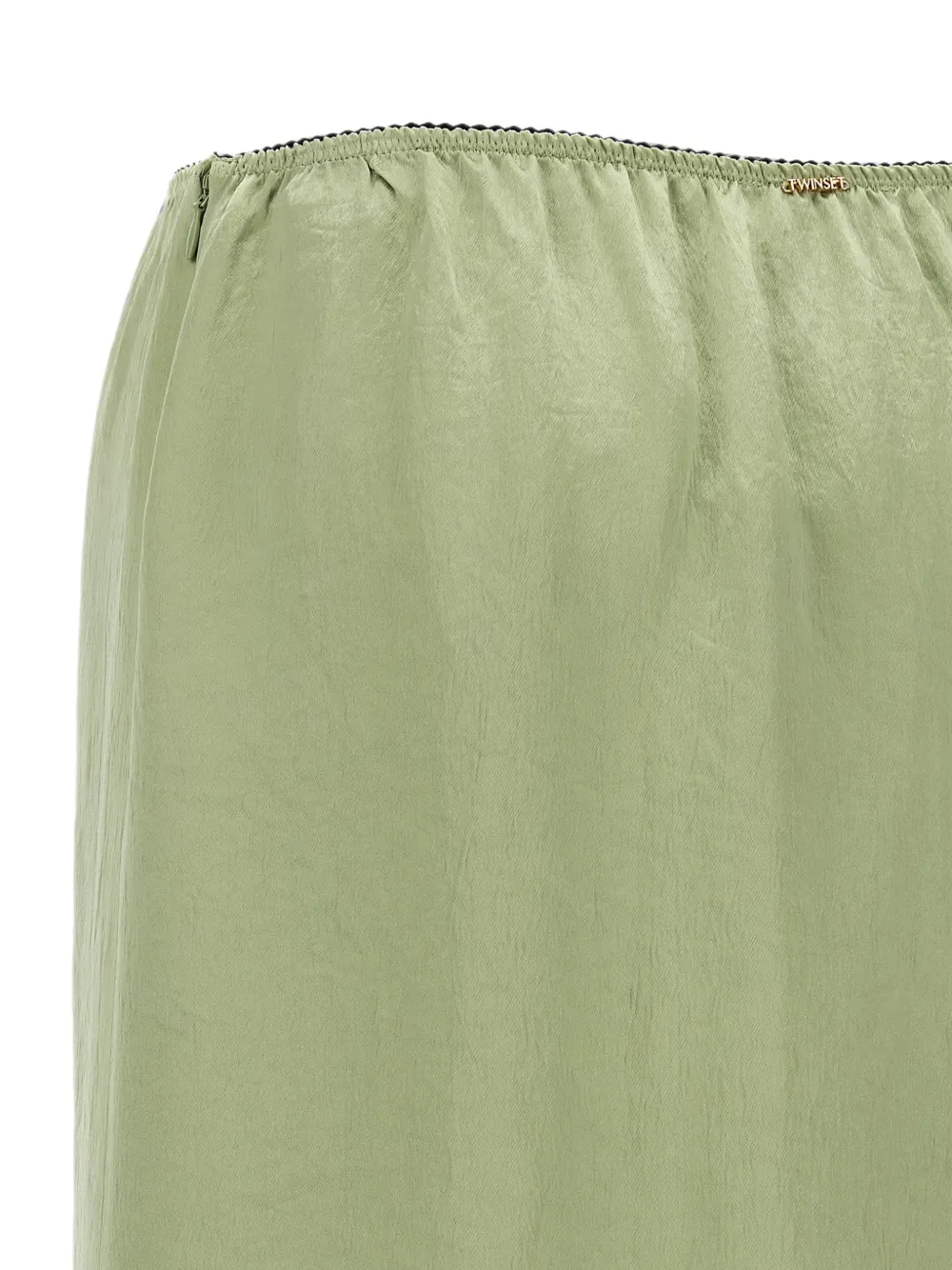 TWINSET Satijnen midi-rok met kant Groen