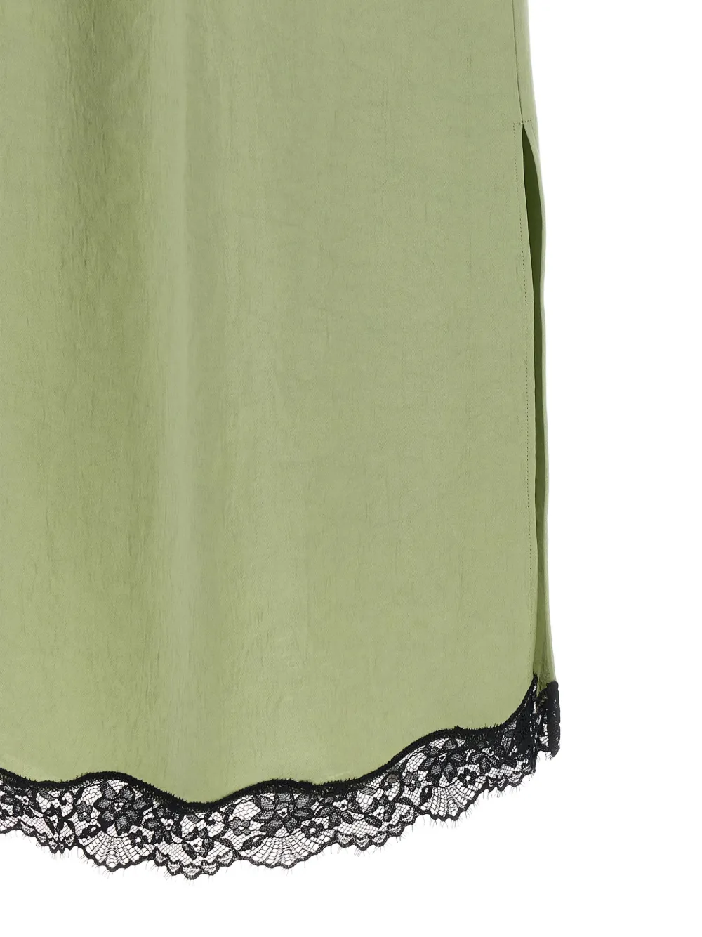 TWINSET Satijnen midi-rok met kant Groen