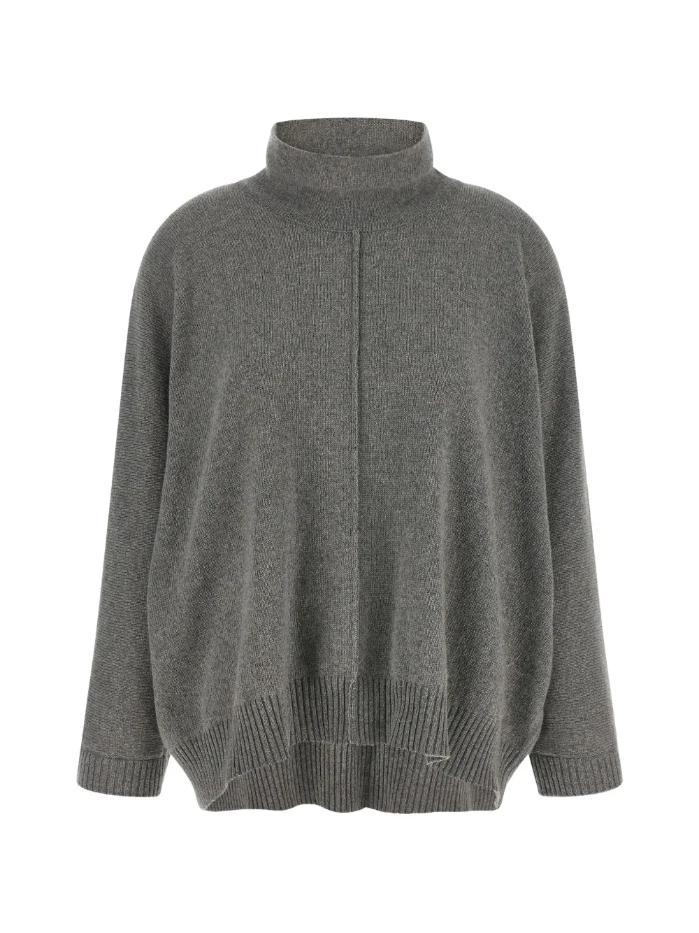 Alberta Ferretti lace-trimmed central-stitching sweater - Grau