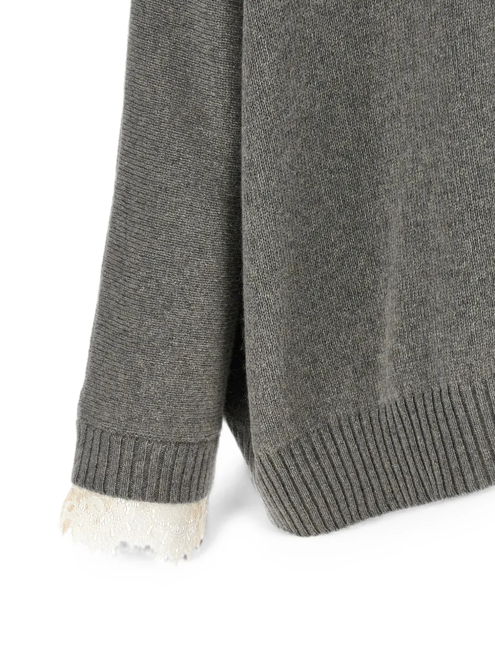 Alberta Ferretti Trui met ruches en kanten afwerking Grijs