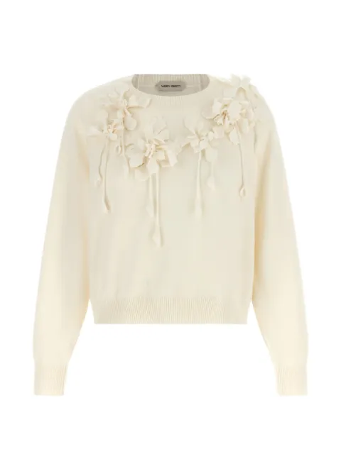Alberta Ferretti suéter con dije y bordado floral