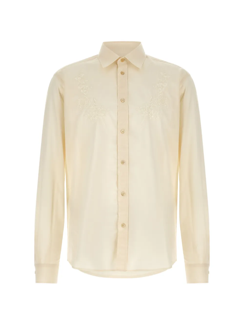 Valentino Garavani floral-embroidered cotton shirt - White