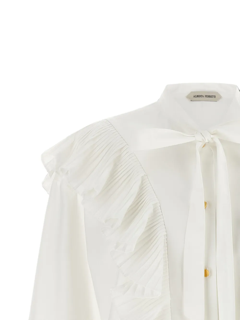 Alberta Ferretti Blouse met plooien en ruches Wit