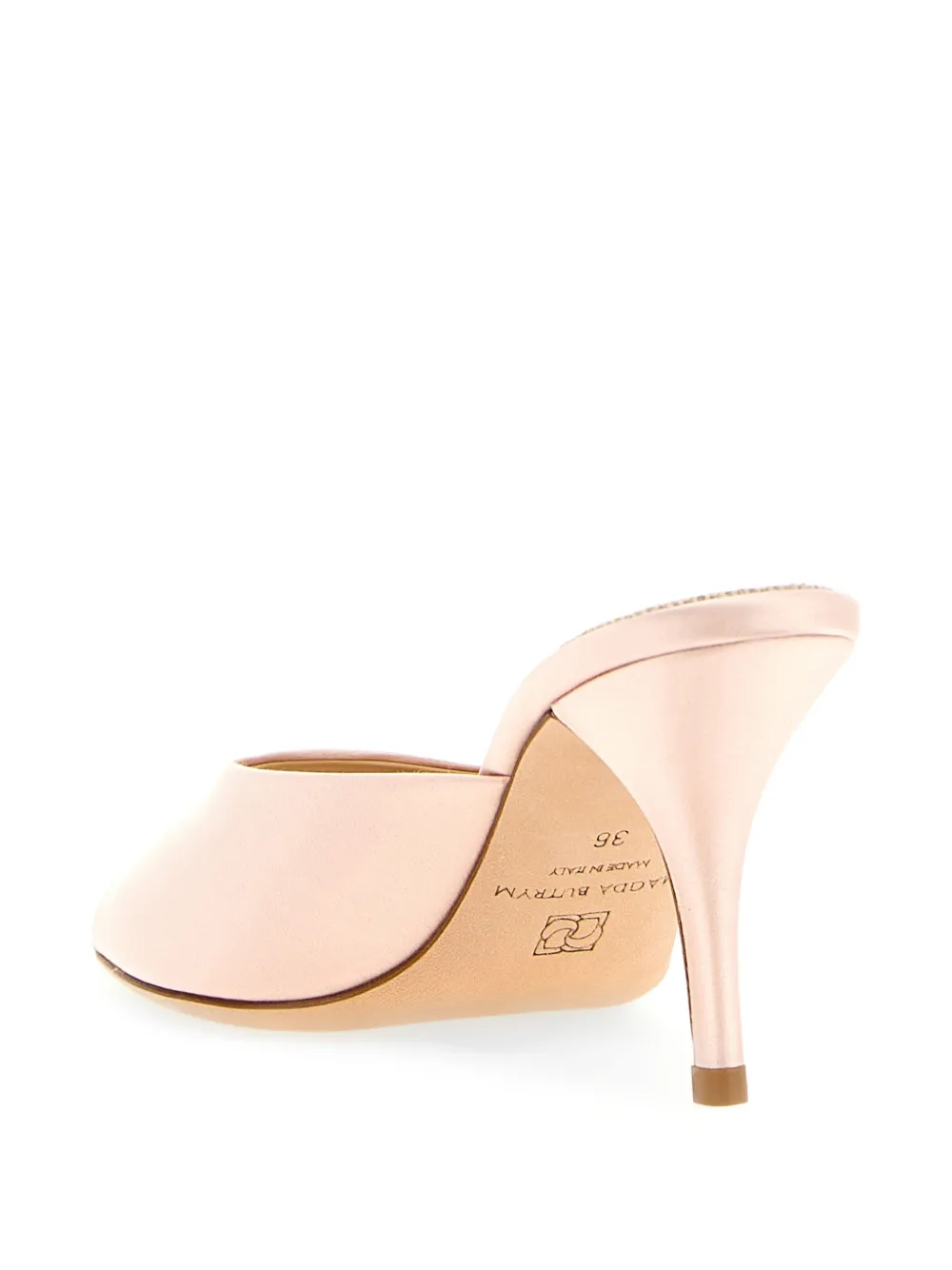 Magda Butrym Satin-finish Curved-heel Mules in Pink, view 2