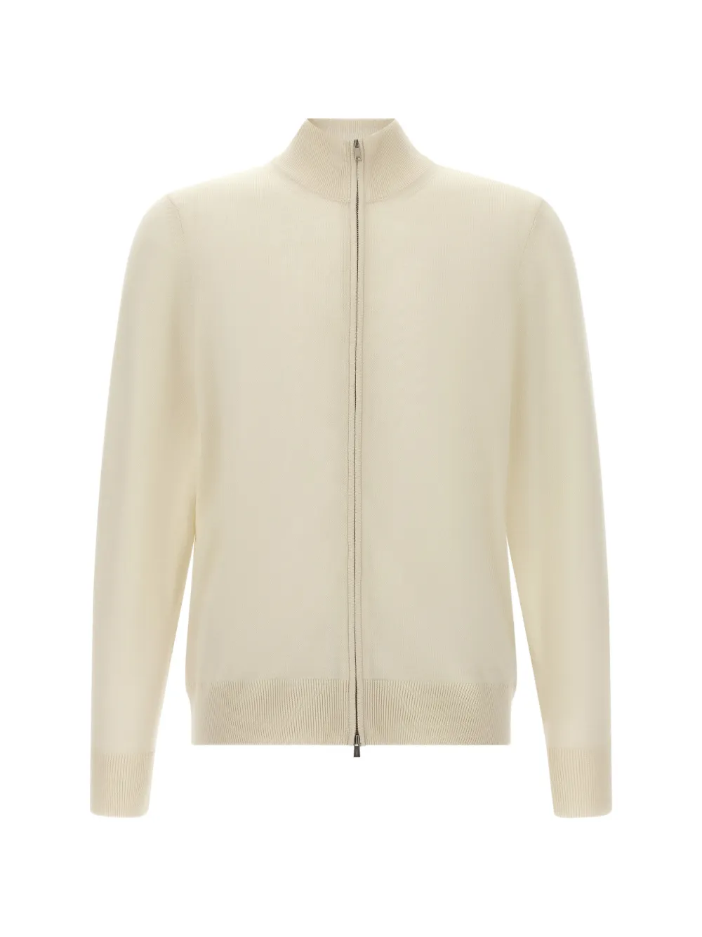 BOSS H-Balonso zip-up virgin-wool cardigan - Neutrals