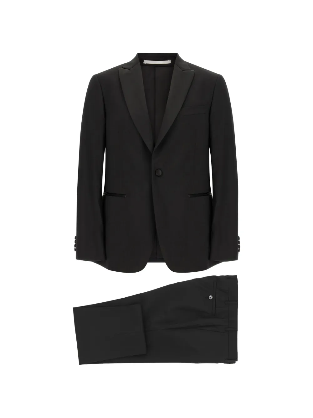 Pal Zileri satin-lapel wool suit - Nero