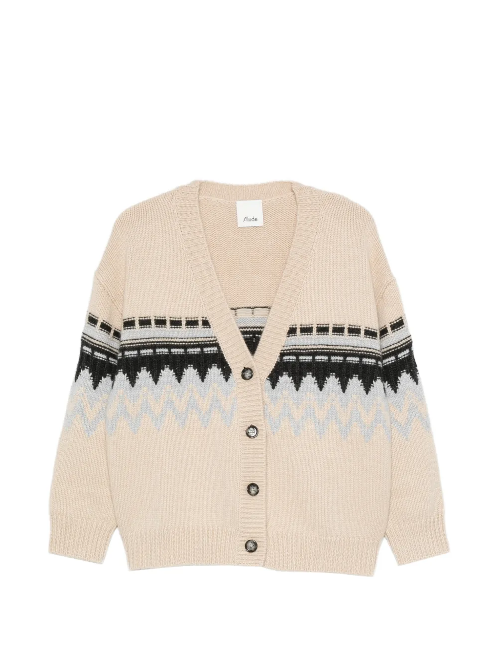 Allude V-neck cashmere cardigan - Nude