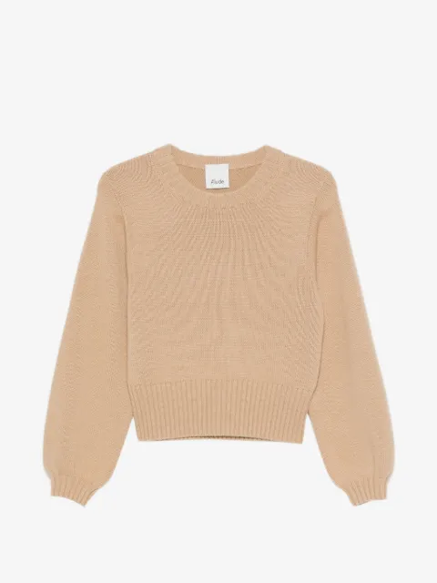 Allude ribbed-trim long-sleeve sweater