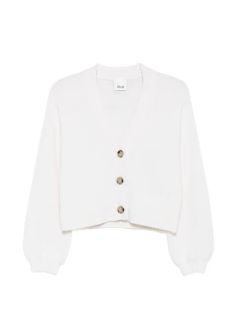 Allude ribbed-trim V-neck cardigan