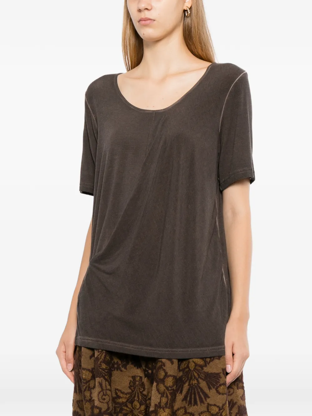 Uma Wang twist-detail T-shirt Bruin