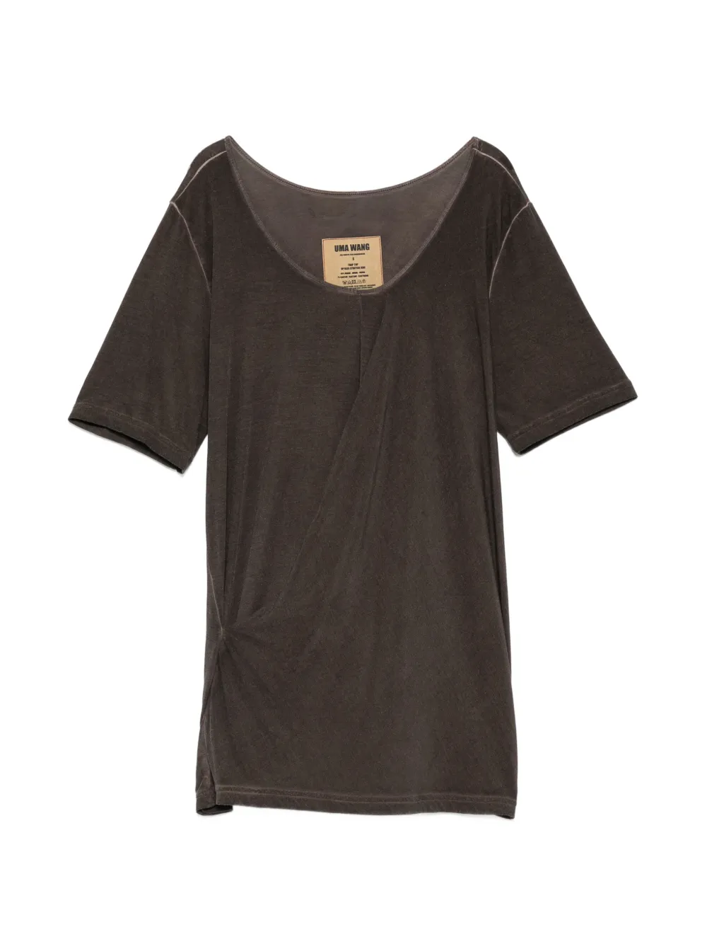 Uma Wang twist-detail T-shirt Bruin