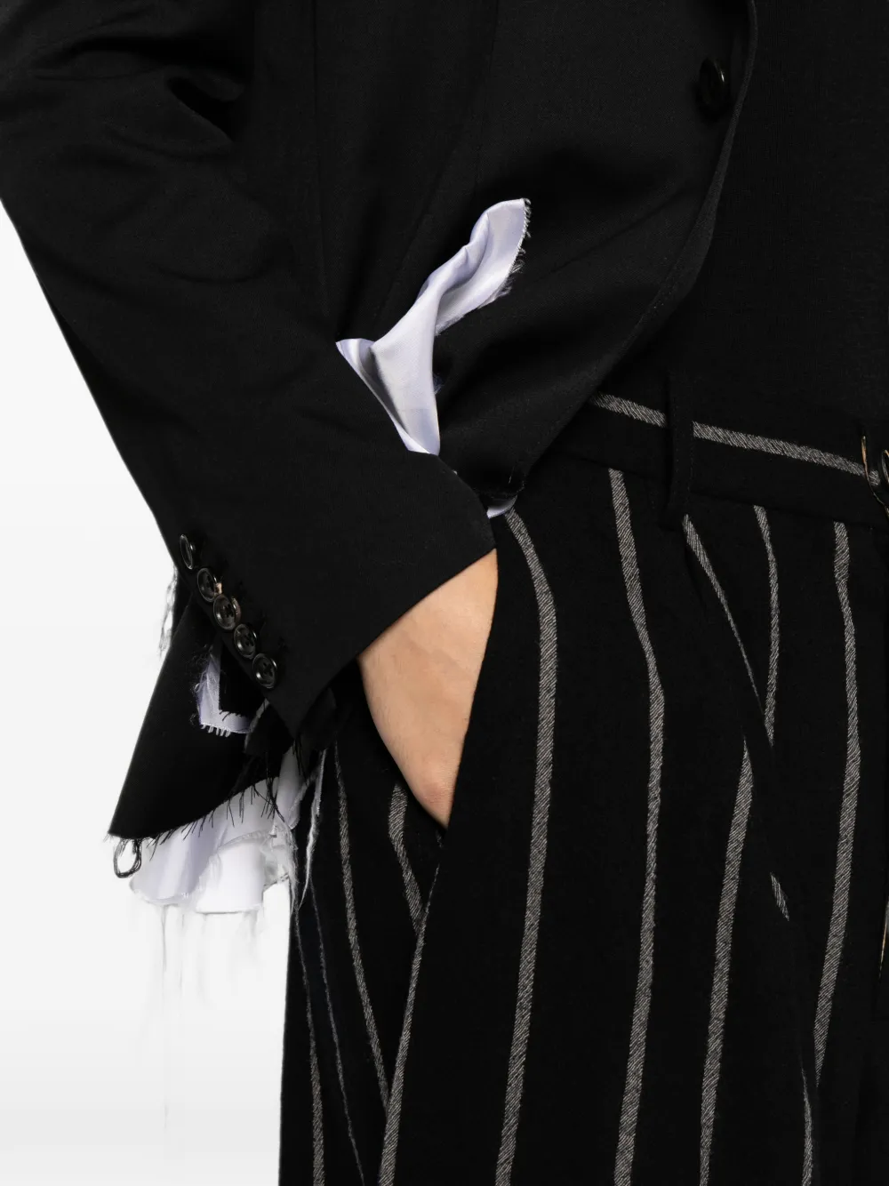 Uma Wang Broek met krijtstreep Zwart