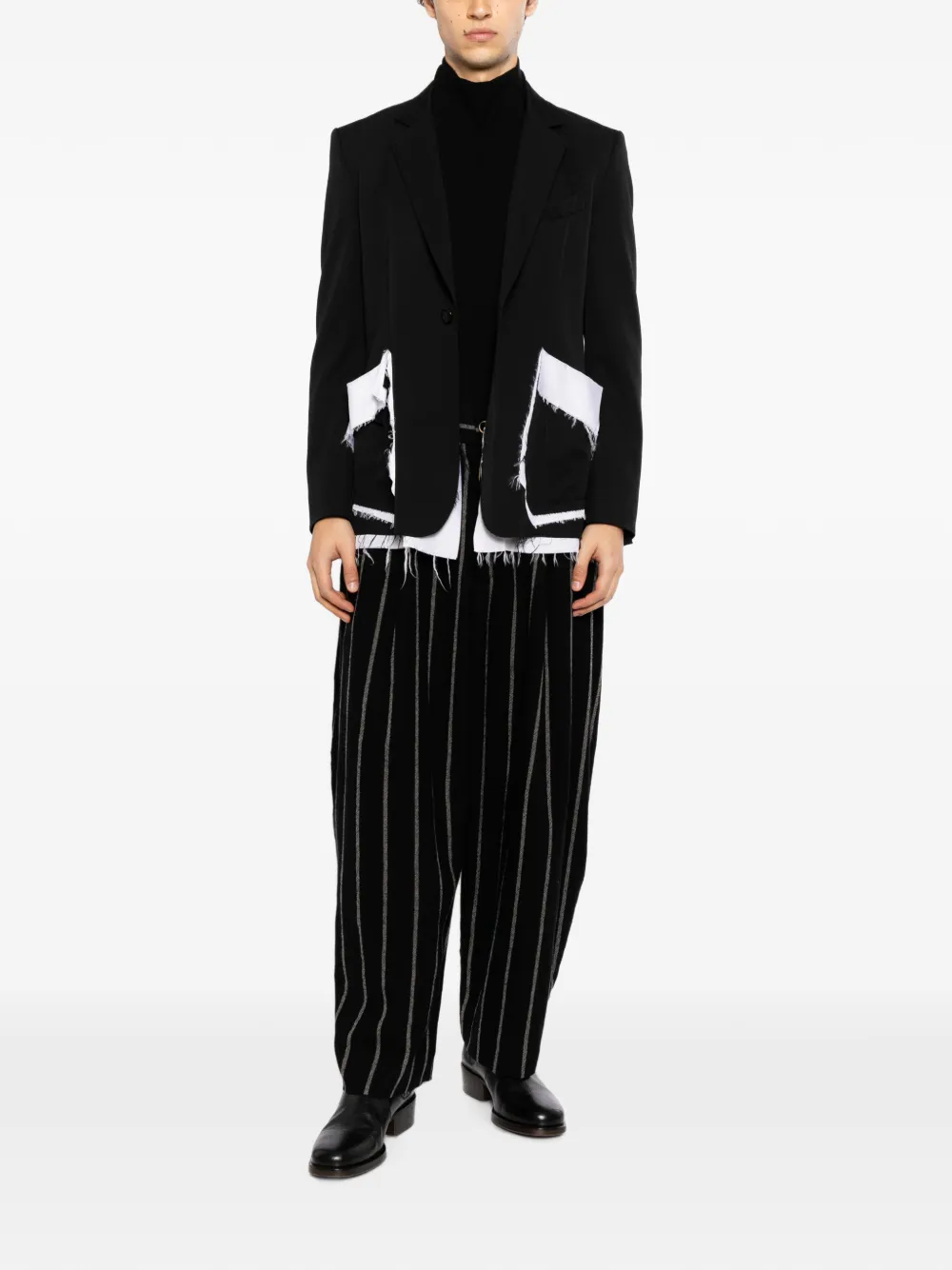 Uma Wang Broek met krijtstreep Zwart