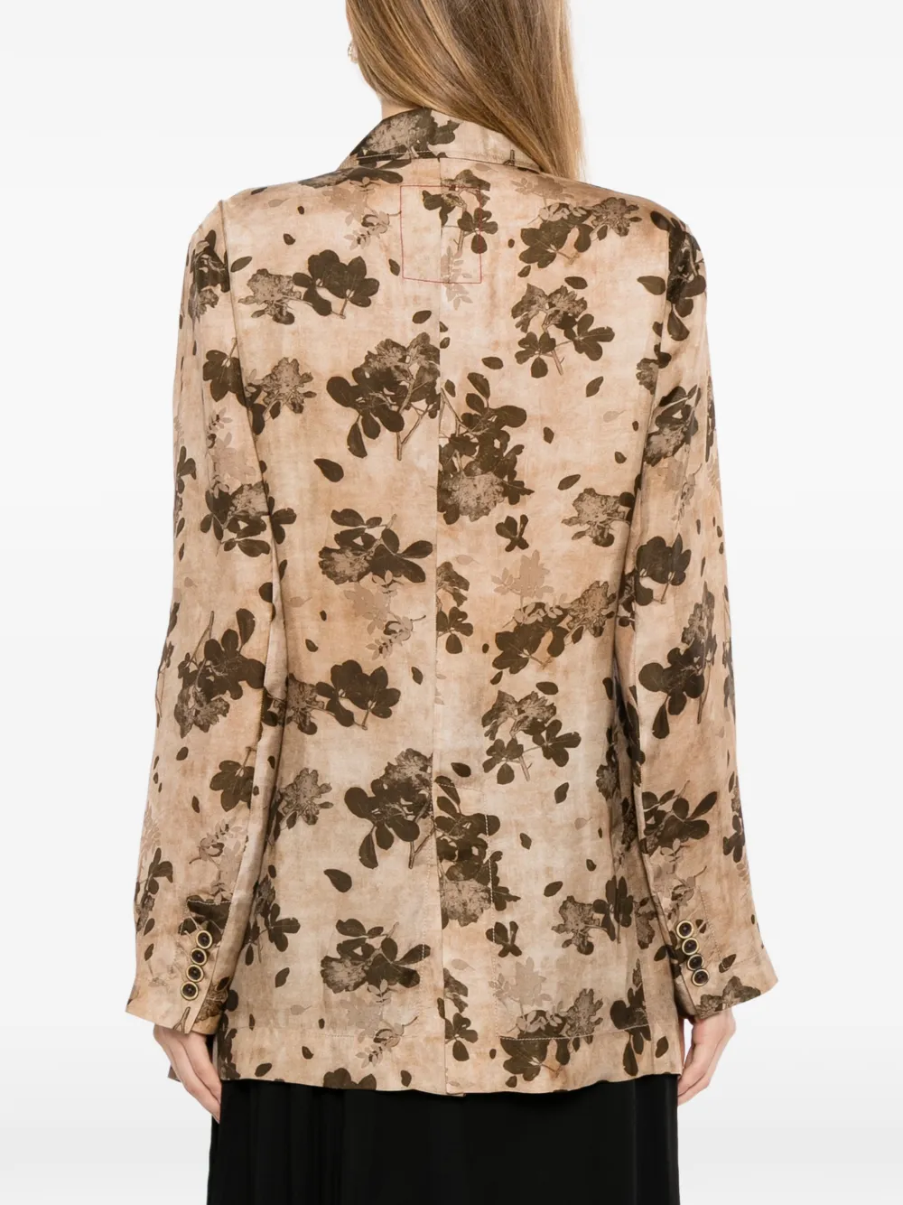 Uma Wang Wikkeljack met bloemenprint Beige