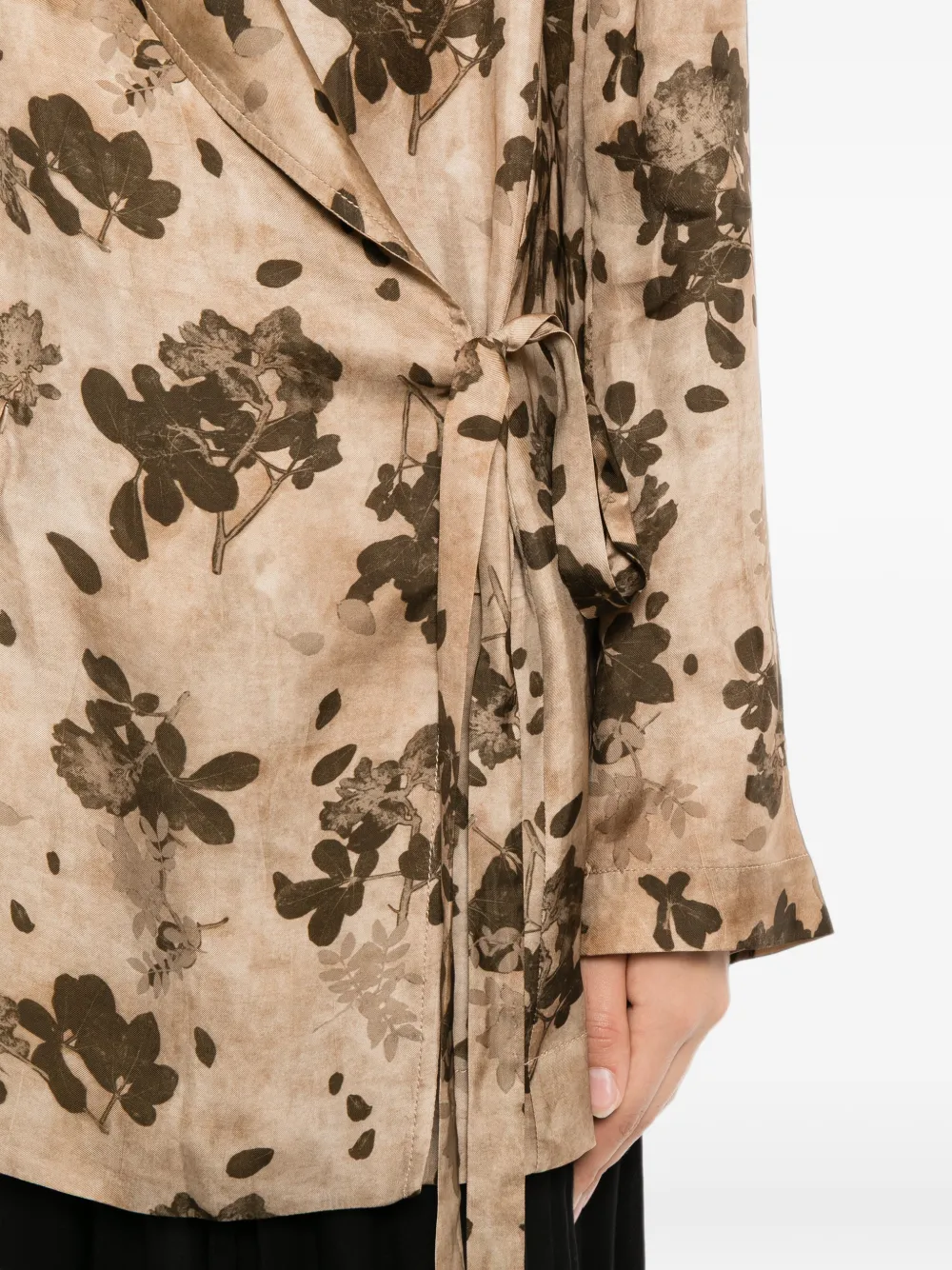 Uma Wang Wikkeljack met bloemenprint Beige