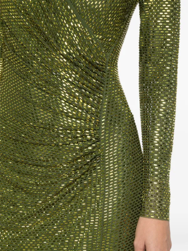 self portrait olive green rhinestone maxi dress Self-Portrait Mesh Wrap Midi | Dresss
