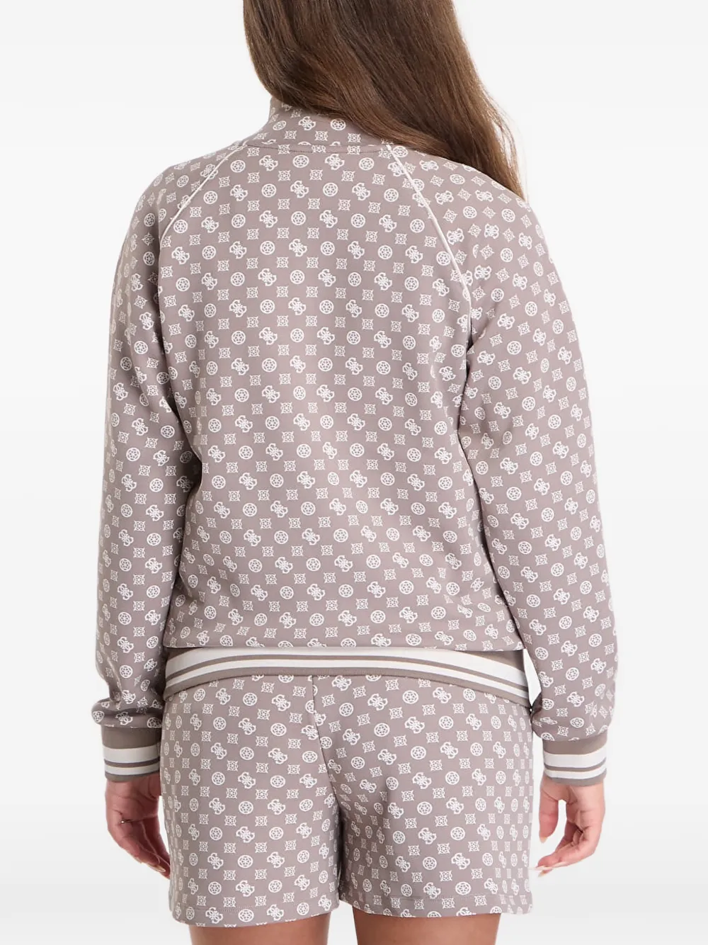 GUESS USA Scuba sweater met rits Bruin
