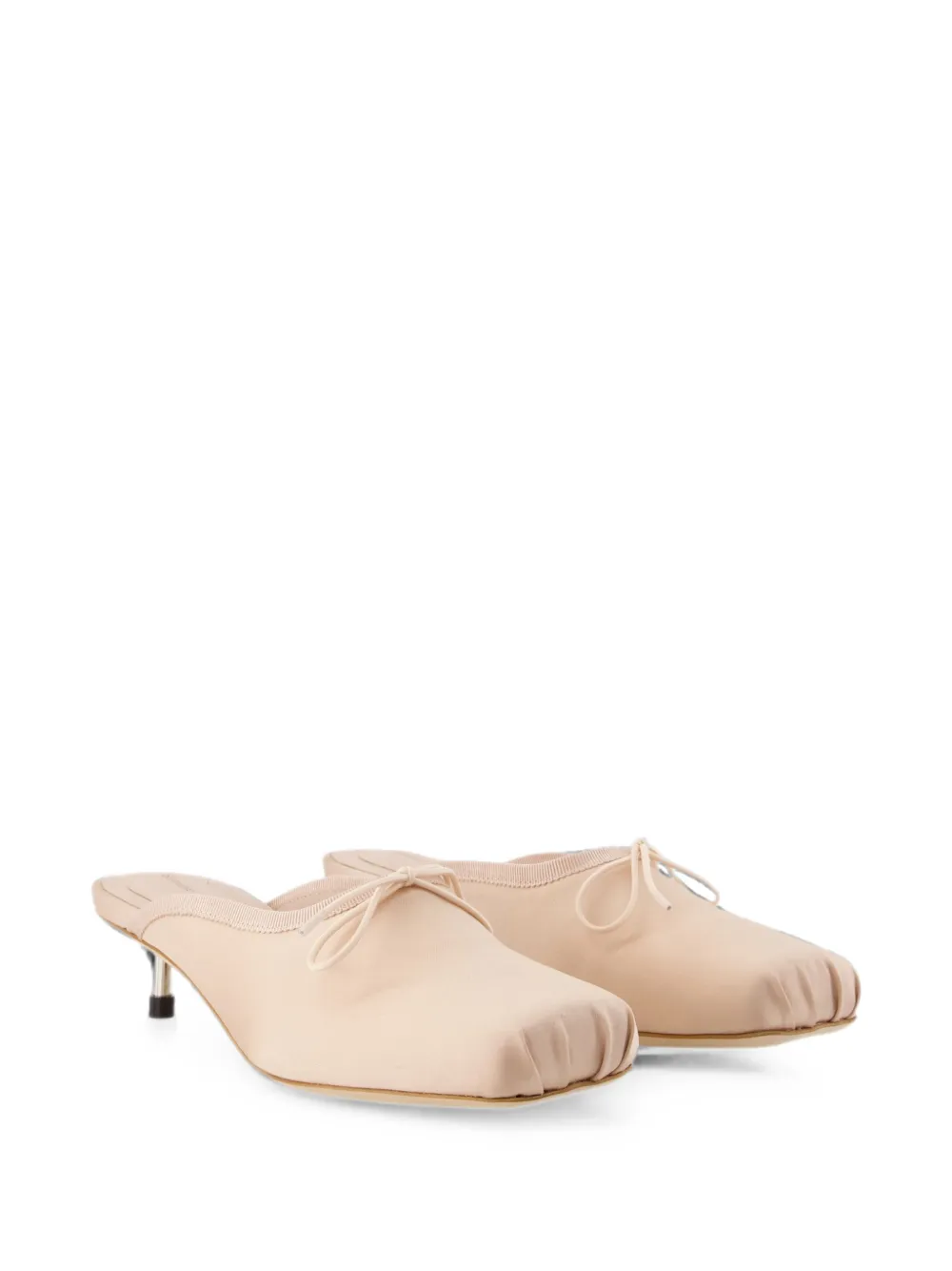 Simone Rocha Pointe satin mules Beige