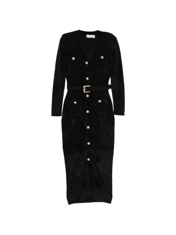 self portrait black midi dress Self-Portrait Chenille Knit | Black True to size Fabric Size:4XL Polka dot Slip Dress Unisex dress blue coat